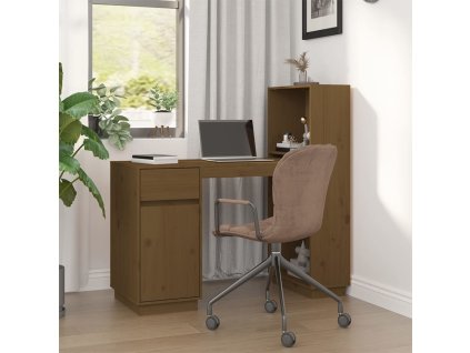 vidaXL Stolík medovo-hnedý 110x53x117 cm masívne borovicové drevo