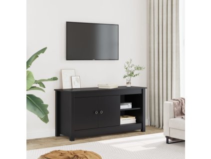 vidaXL TV skrinka čierna 103x36,5x52 cm masívna borovica