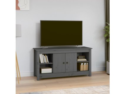 vidaXL TV skrinka sivá 103x36,5x52 cm masívna borovica