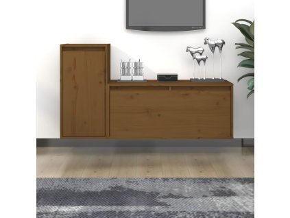 vidaXL TV skrinky 2 ks medovo-hnedá masívna borovica
