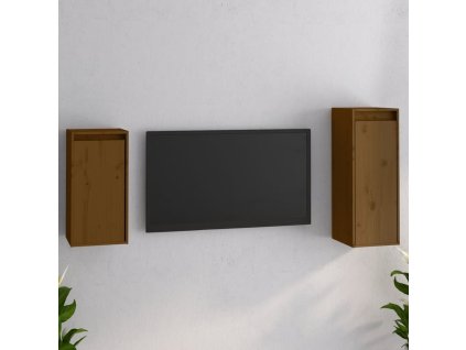 vidaXL TV skrinky 2 ks medovo-hnedé masívna borovica