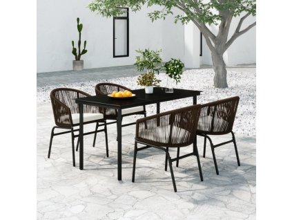 vidaXL 5-dielna záhradná jedálenská súprava hnedá