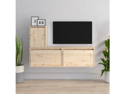 vidaXL TV skrinky 3 ks masívna borovica