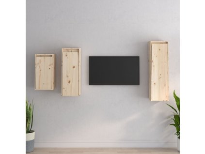 vidaXL TV skrinky 3 ks masívna borovica