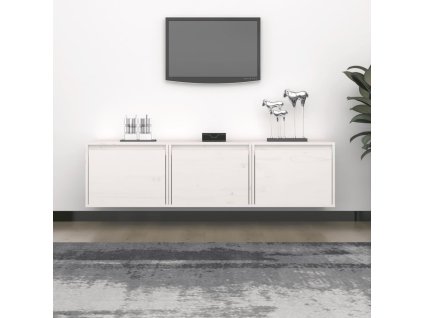 vidaXL TV skrinky 3 ks biele masívna borovica