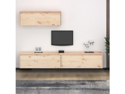vidaXL TV skrinky 3 ks masívna borovica