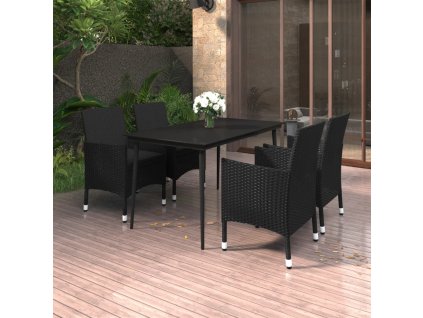 vidaXL 5-dielna záhradná jedálenská súprava so sedákmi polyratan sklo
