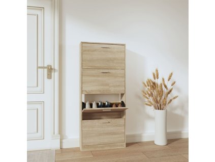 vidaXL Botník dubový 59x17x150 cm spracované drevo