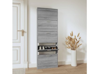 vidaXL Botník Sivý dub sonoma 59x17x169 cm spracované drevo