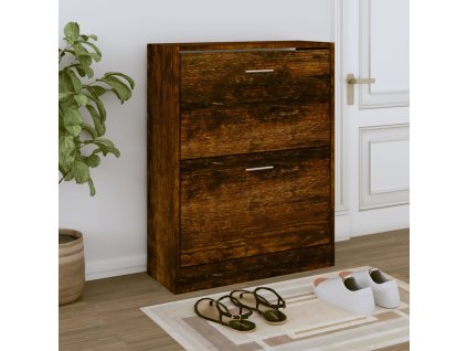 vidaXL Botník dymový dub 63x24x81 cm spracované drevo
