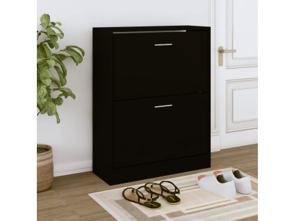 vidaXL Botník čierny 63x24x81 cm spracované drevo