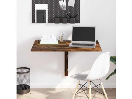 vidaXL Skladací nástenný stôl dymový dub 100x60x56 cm spracované drevo