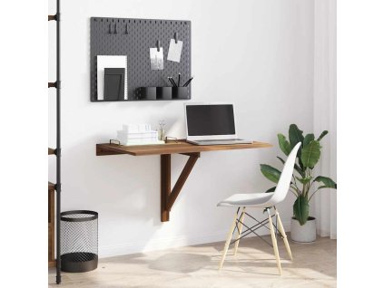 vidaXL Skladací nástenný stôl hnedý dub 100x60x56 cm spracované drevo