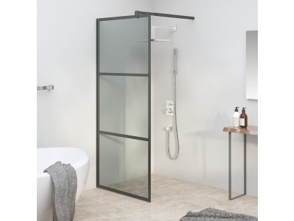 vidaXL Sprchová zástena 90x195 cm tmavé ESG sklo čierna