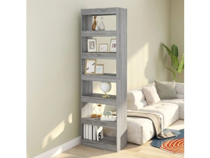 vidaXL Knižnica/deliaca stena sivý dub sonoma 60x30x198 cm
