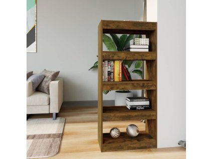 vidaXL Knižnica/rozdelovač tmavý dub 60x30x135 cm spracované drevo