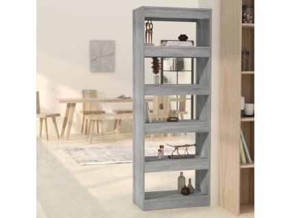 vidaXL Knižnica/deliaca stena sivá sonoma 60x30x166cm kompozitné drevo