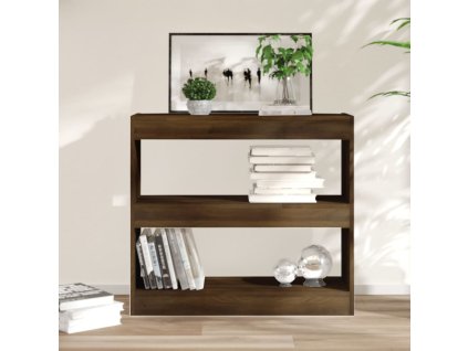 vidaXL Knižnica/deliaca stena hnedý dub 80x30x72 cm