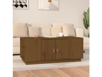 vidaXL Konferenčný stolík medovo-hnedý 100x50x41 cm borovicový masív