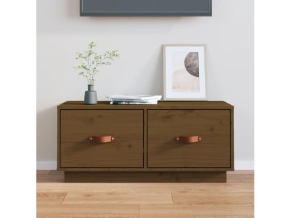 vidaXL TV skrinka medovo-hnedá 80x34x35 cm masívna borovica