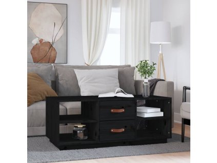 vidaXL Konferenčný stolík čierny 100x50x41 cm borovicové drevo