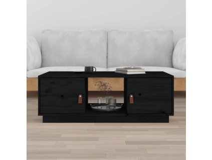 vidaXL Konferenčný stolík čierny 100x50x35 cm borovicový masív