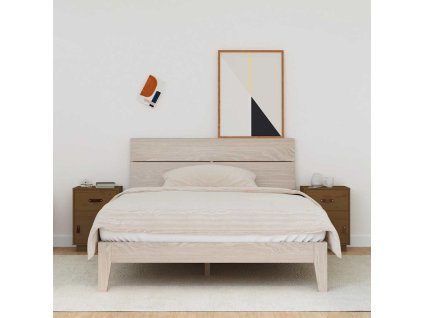 vidaXL Nočné stolíky 2 ks medovo-hnedé 40x34x55 cm borovicový masív