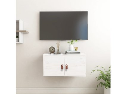 vidaXL Nástenná skrinka biela 60x30x30 cm masívna borovica