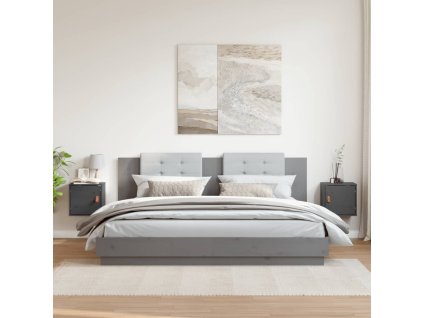 vidaXL Nástenné skrinky 2 ks sivé 31,5x30x30 cm masívna borovica