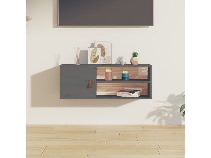 vidaXL Nástenná skrinka sivá 80x30x30 cm masívna borovica