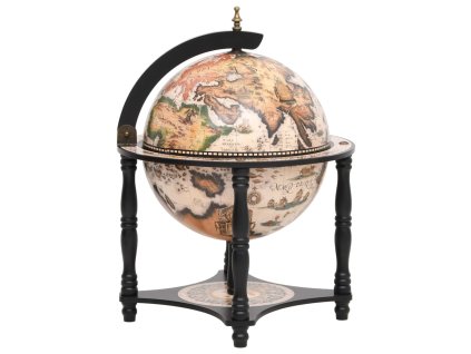 VidaXL Barový stojan na víno v tvare glóbusu čierny masívny eukalyptus