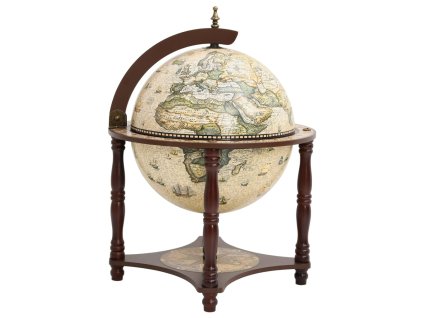 VidaXL Barový stojan na víno v tvare glóbusu hnedý masívny eukalyptus