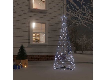 vidaXL Vianočný stromček, kužeľ 200 LED, studené biele svetlo 70x180cm