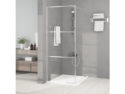 vidaXL Sprchová zástena strieborná 80x195 cm priehľadné ESG sklo