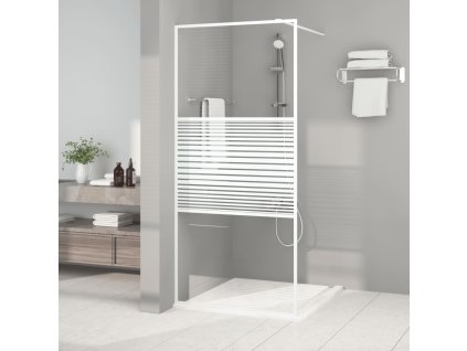 vidaXL Sprchová zástena biela 90x195 cm priehľadné ESG sklo