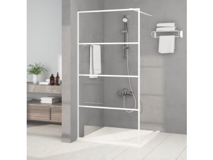 vidaXL Sprchová zástena biela 100x195 cm priehľadné ESG sklo