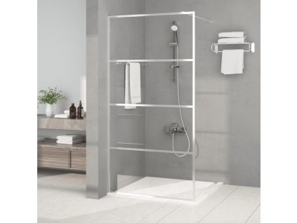 vidaXL Sprchová zástena strieborná 100x195 cm priehľadné ESG sklo