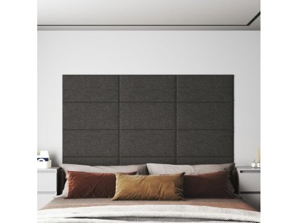 vidaXL Nástenné panely 12 ks tmavosivé 60x30 cm látka 2,16 m²