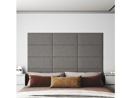 vidaXL Nástenné panely 12 ks bledosivé 60x30 cm látka 2,16 m²