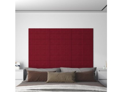 vidaXL Nástenné panely 12 ks vínovo-červené 60x30 cm zamat 2,16 m²