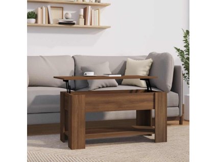 vidaXL Konferenčný stolík hnedý dub 101x49x52 cm spracované drevo