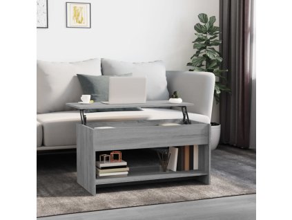 vidaXL Konferenčný stolík sivý sonoma 102x50x52,5 cm spracované drevo