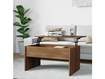 vidaXL Konferenčný stolík hnedý dub 80x50,5x41,5 cm spracované drevo