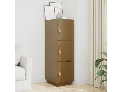 vidaXL Vysoká skrinka medovohnedá 34x40x108,5 cm masívna borovica