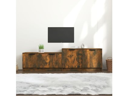 vidaXL TV skrinka dymový dub 158,5x36x45 cm spracované drevo