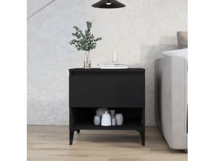 vidaXL Bočný stolík čierny 50x46x50 cm spracované drevo