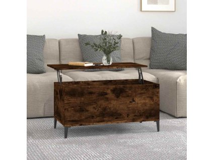 vidaXL Konferenčný stolík dymový dub 90x44,5x45 cm spracované drevo