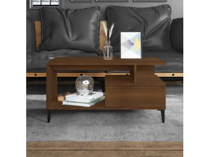 vidaXL Konferenčný stolík hnedý dub 90x49x45 cm spracované drevo