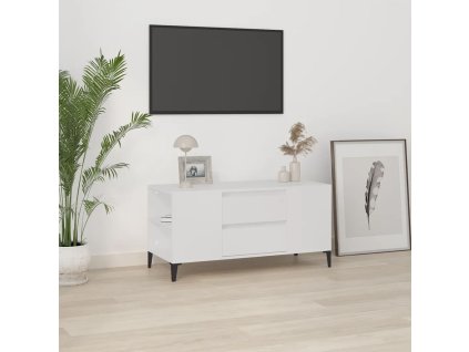 vidaXL TV skrinka biela 102x44,5x50 cm spracované drevo