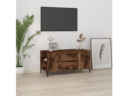 vidaXL TV skrinka dymový dub 102x44,5x50 cm spracované drevo